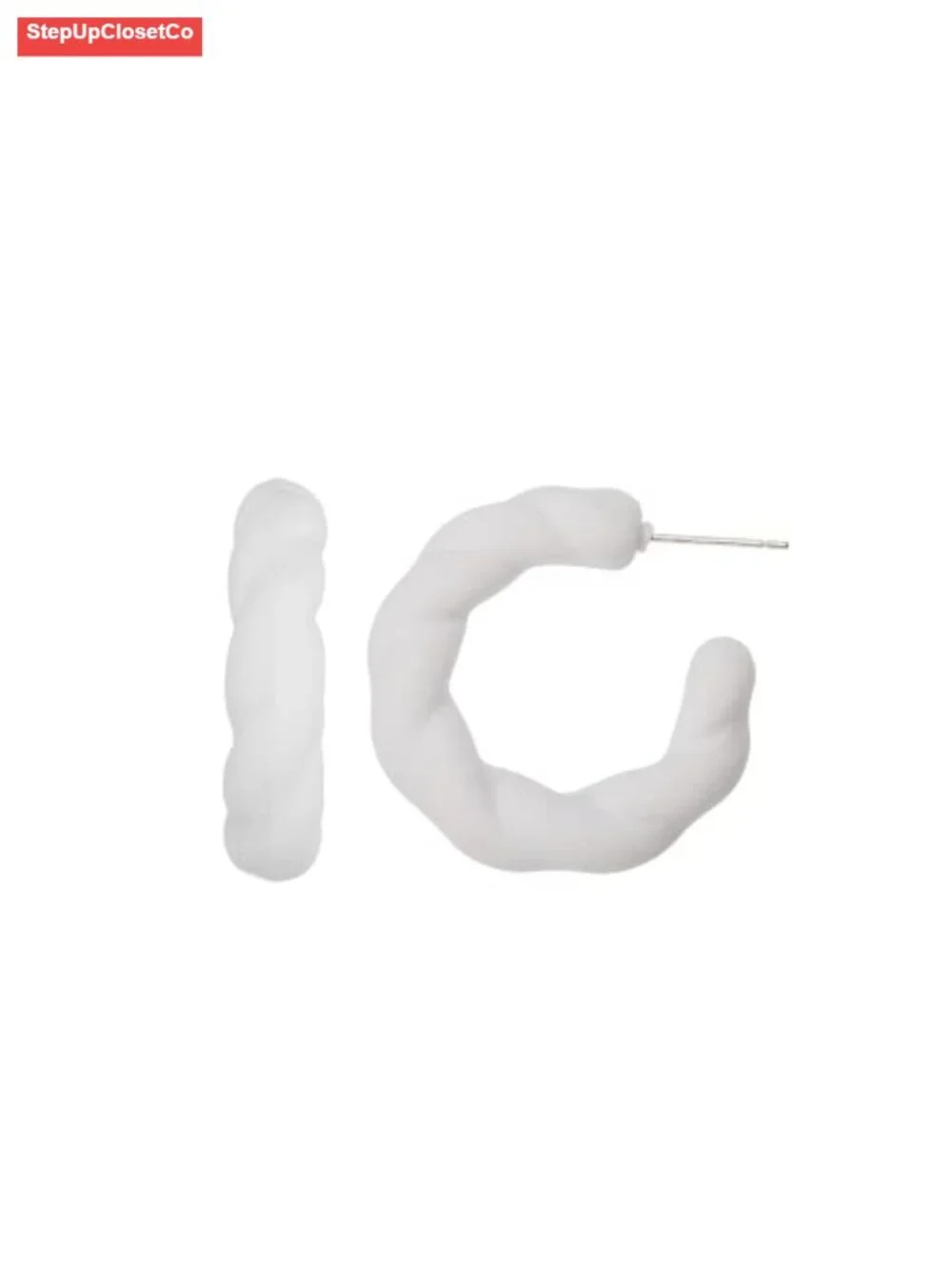 Twisted Rope Round Hoop Earrings Lightweight Acrylic C Shape Women's Jewelry